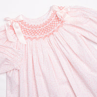 Bow Me Away Smocked Bubble, Pink