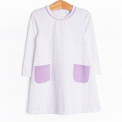 Darling Dots Dress, Purple