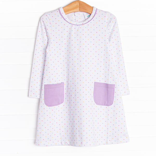 Darling Dots Dress, Purple