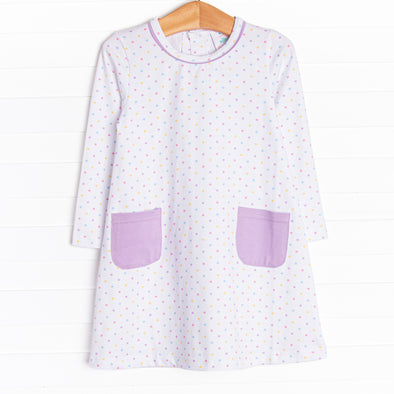 Darling Dots Dress, Purple