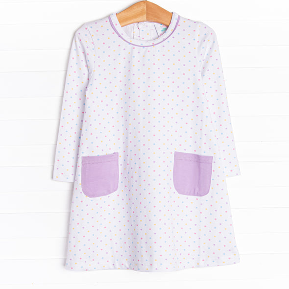 Darling Dots Dress, Purple