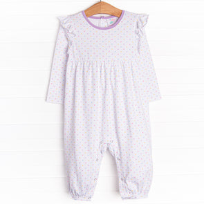 Darling Dots Romper, Purple