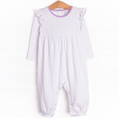Darling Dots Romper, Purple