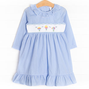 Balloon Adventures Smocked Dress, Blue