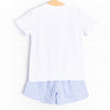 Bases Loaded Applique Short Set, Blue