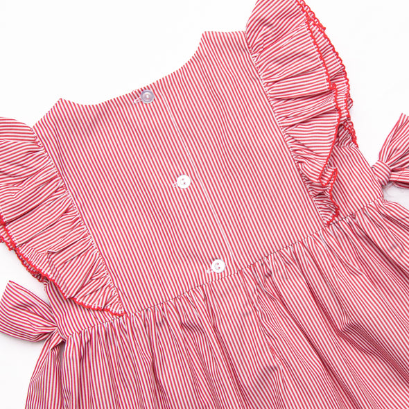 Mouse Moments Smocked Dress, Red Stripe