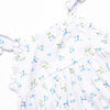 Blue Bud Blossoms Dress, White