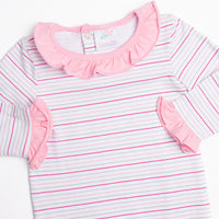 Raspberry Stripes Romper, Pink