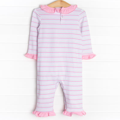 Raspberry Stripes Romper, Pink