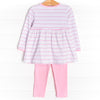 Raspberry Stripes Legging Set, Pink