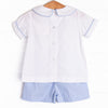 Playtime Pal Embroidered Short Set, Blue