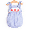 Pinchy and Patriotic Smocked Girl Bubble, Blue
