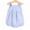 Pinchy and Patriotic Smocked Girl Bubble, Blue
