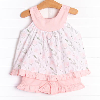 Rhododendron Ruffles Short Set, Pink