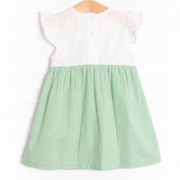 Wendy Watermelon Applique Dress, Green
