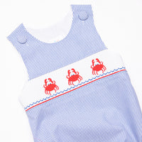 Pinchy and Patriotic Smocked Boy Bubble, Blue