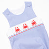 Pinchy and Patriotic Smocked Boy Bubble, Blue