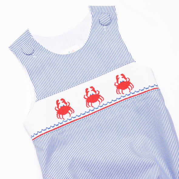 Pinchy and Patriotic Smocked Boy Bubble, Blue