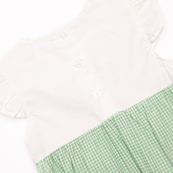 Wendy Watermelon Applique Dress, Green