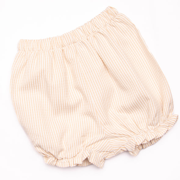 Peyton Bloomer Set, Tan Seersucker