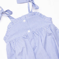 Pinchy and Patriotic Smocked Girl Bubble, Blue