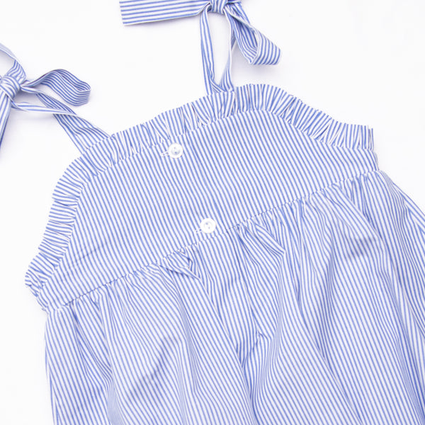 Pinchy and Patriotic Smocked Girl Bubble, Blue