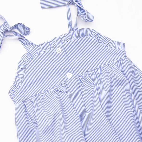 Pinchy and Patriotic Smocked Girl Bubble, Blue