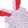 Freedom in the Wind Smocked Ruffle Bubble, Blue