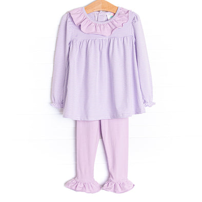Ruthie Ruffle Legging Set, Purple