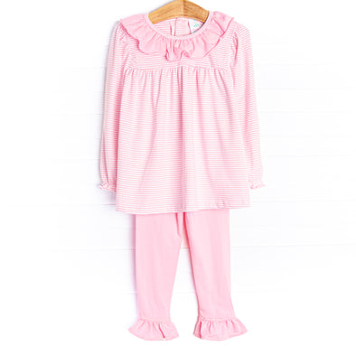 Ruthie Ruffle Legging Set, Pink