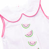 Watermelon Whimsy Embroidered Ruffle Short Set, Pink