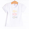 Fins and Friends Applique Girl Top, White