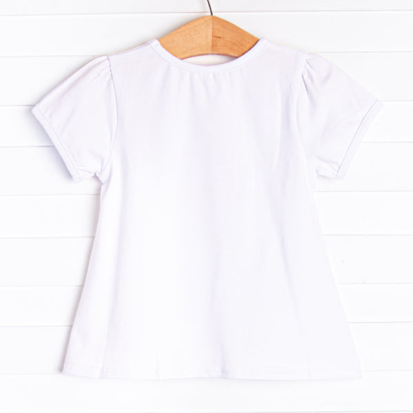 Fins and Friends Applique Girl Top, White