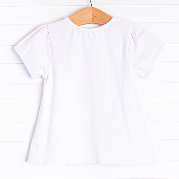 Fins and Friends Applique Girl Top, White
