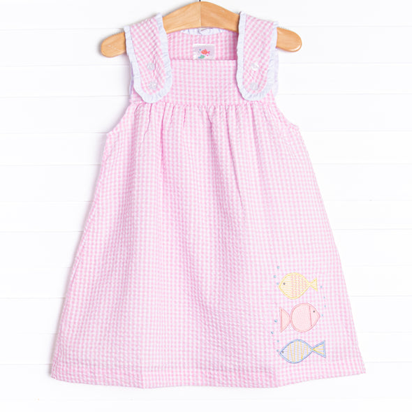 Fins and Friends Applique Dress, Pink