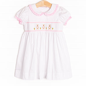 Poppy Cottontail Smocked Dress, Pink