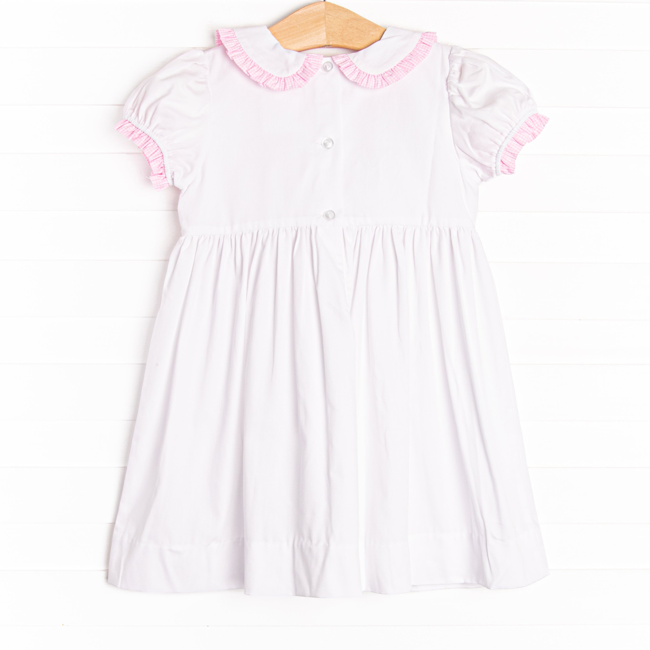 Girl's Poppy Cottontail Smocked Dress in Pink size 2T | Stitchy Fish Girl's Poppy Cottontail Smocked Dress in Pink size 2T | Stitchy Fish
