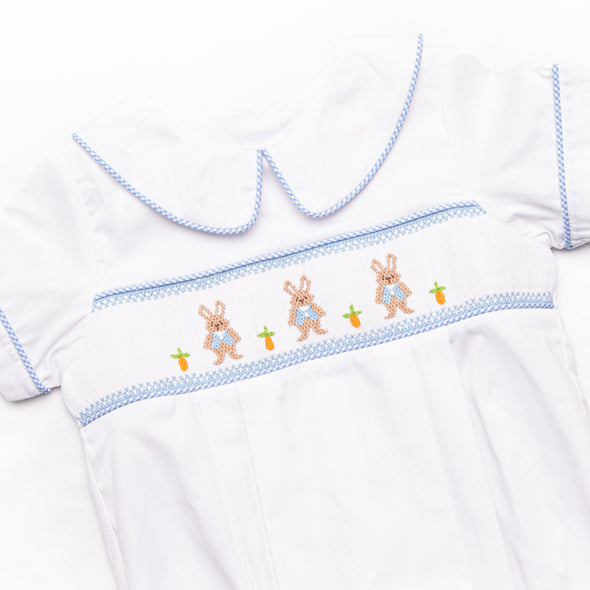 Peter Cottontail Smocked Bubble, Blue