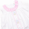Prize Egg Embroidered Ruffle Short Set, Pink