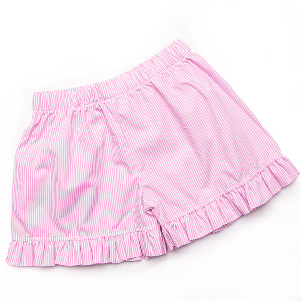 Prize Egg Embroidered Ruffle Short Set, Pink