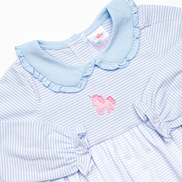 Party Pony Applique Dress, Blue