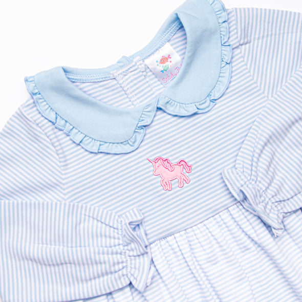 Party Pony Applique Dress, Blue