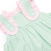Charlotte Dress, Green Gingham