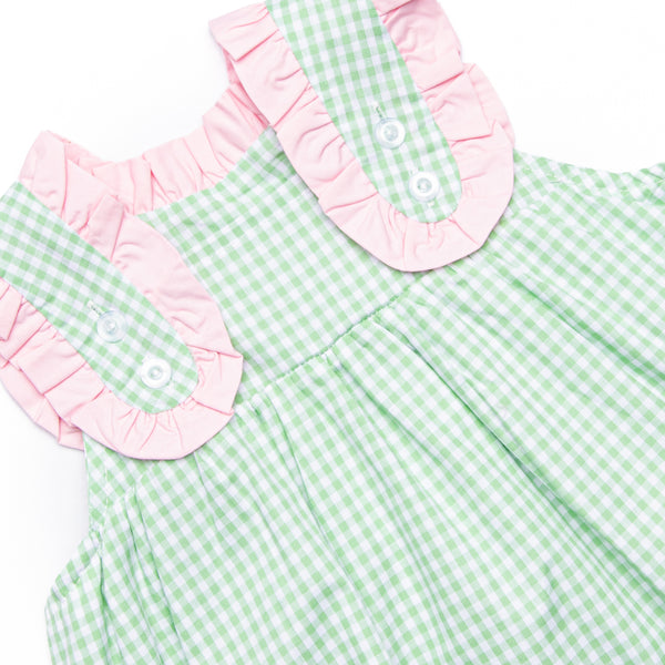 Charlotte Dress, Green Gingham