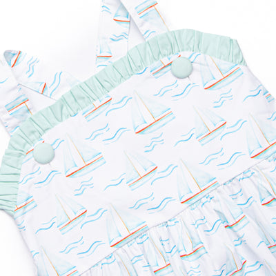 Sailor At Sea Ruffle Dress, Blue