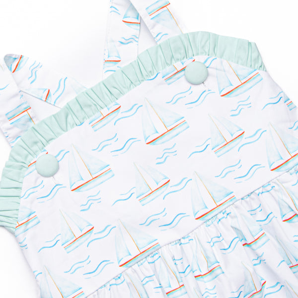Sailor At Sea Ruffle Dress, Blue