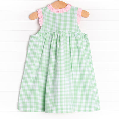 Charlotte Dress, Green Gingham