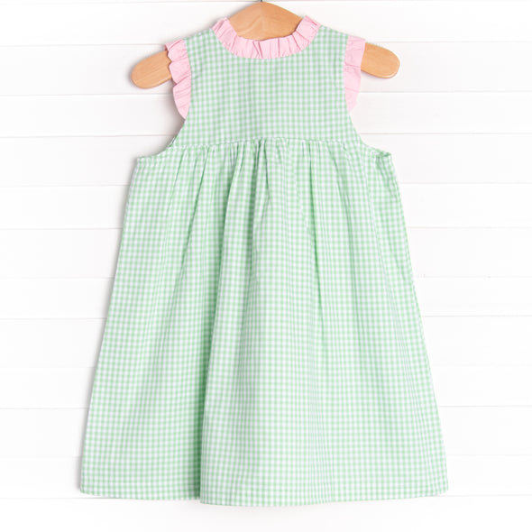 Charlotte Dress, Green Gingham