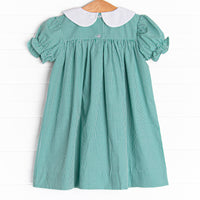 Let the Good Times Roll Embroidered Dress, Green