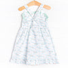 Sailor At Sea Ruffle Dress, Blue